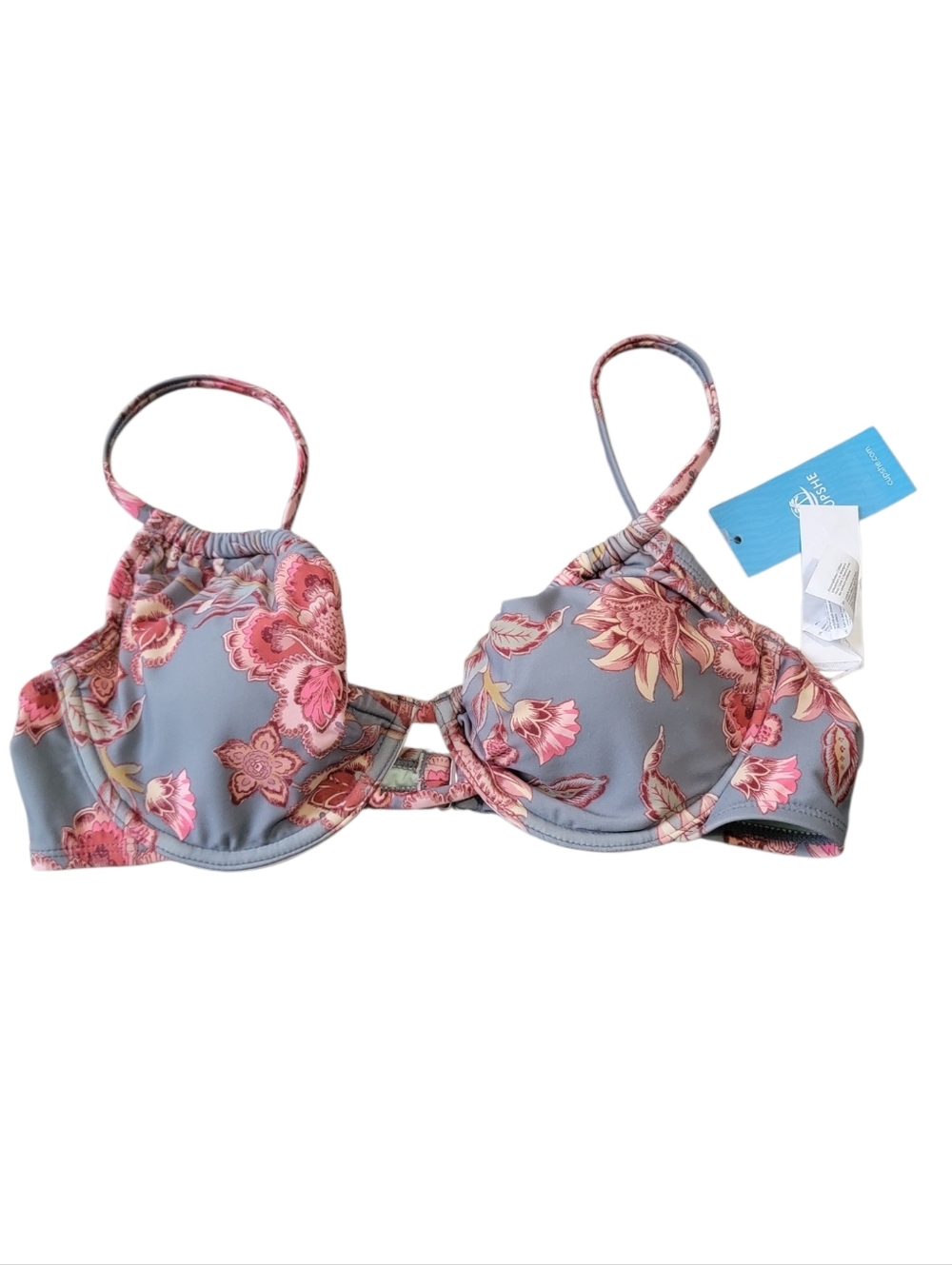 Cupshe Bikini Top W/ Underwire Sz M Light Padding